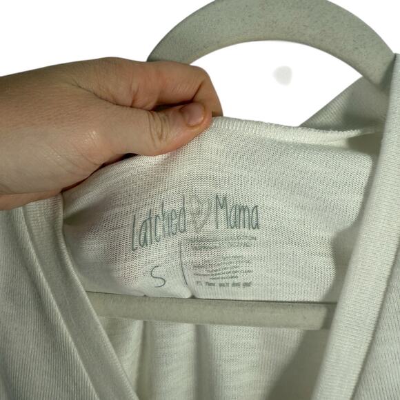 Latched Mama Off-White V-Neck Wrap Top - Picture 3 of 4